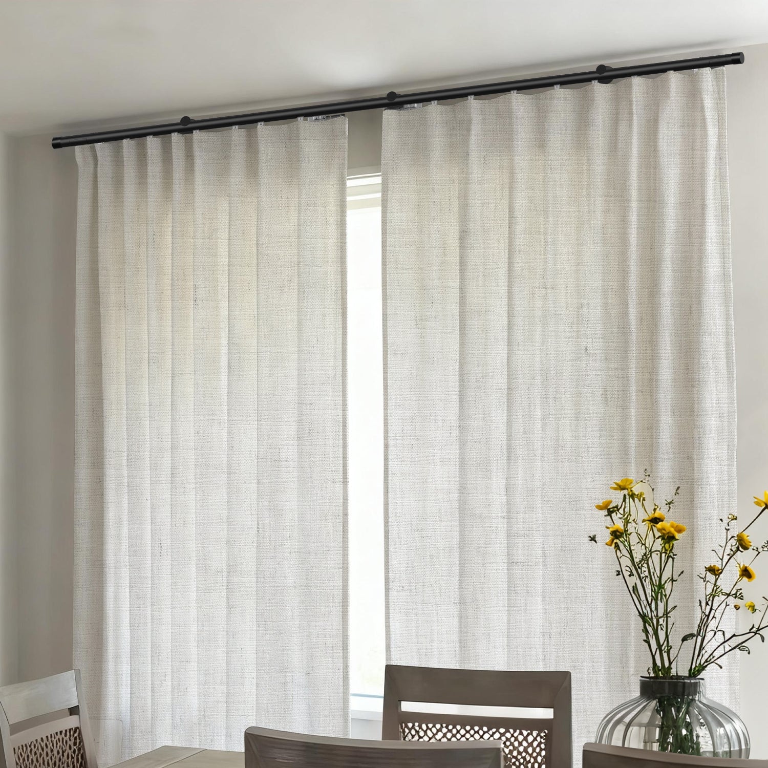SmartWings Motorized Linen Curtain 50%/70%/100% Blackout Daphne