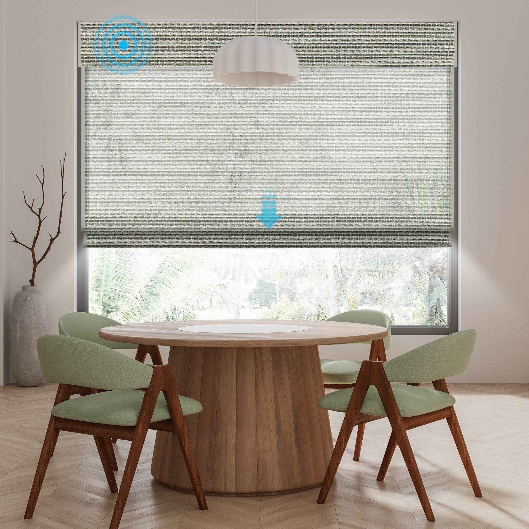 SmartWings Motorized Woven Wood Shades 50%/70%/100% Blackout Aphrodite