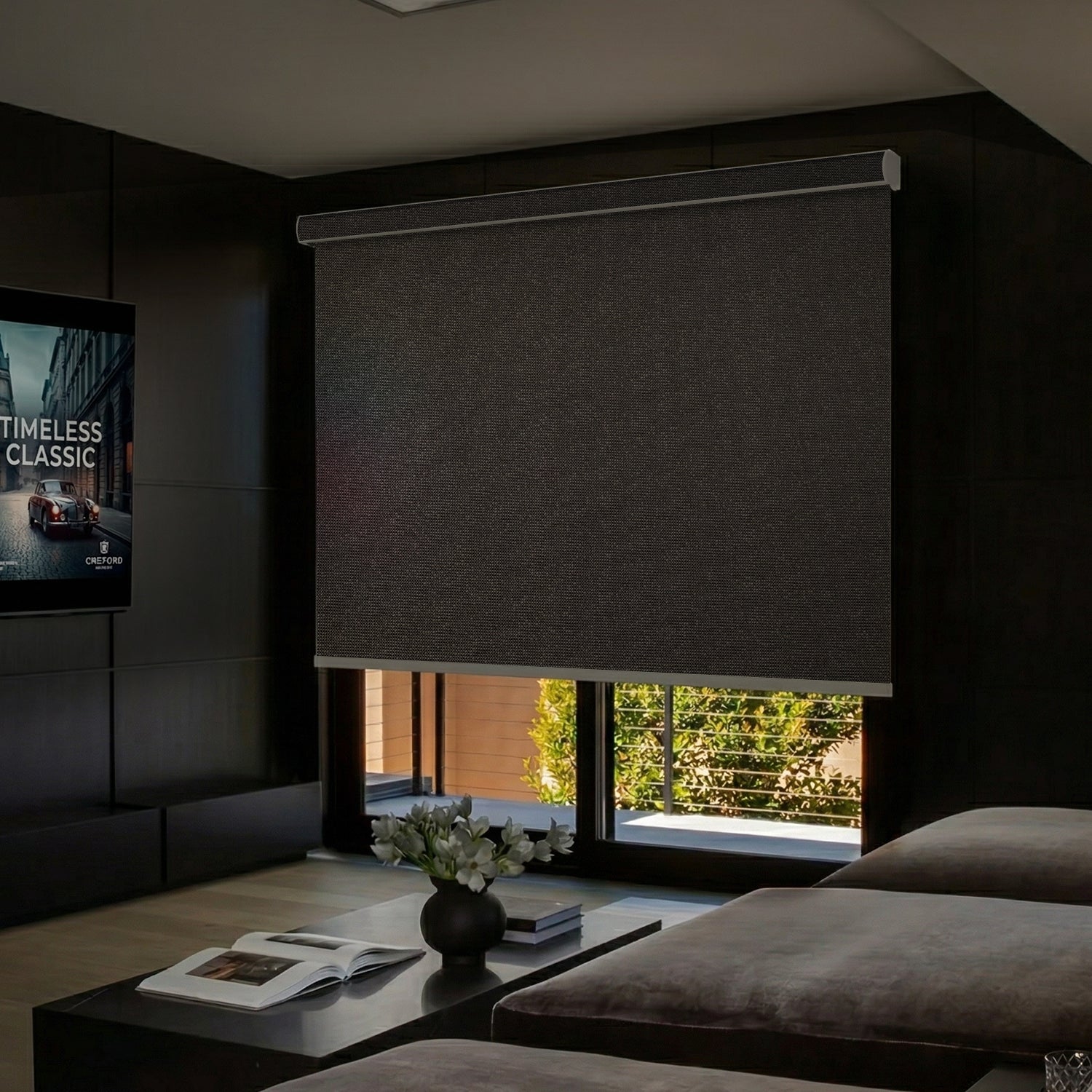 SmartWings Motorized Roller Shades 100% Blackout Eclipse