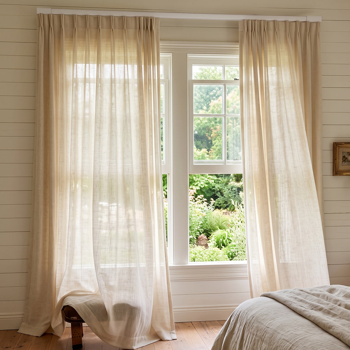 SmartWings Motorized Cotton Wool Drapery & Curtain Sheer Cynthia