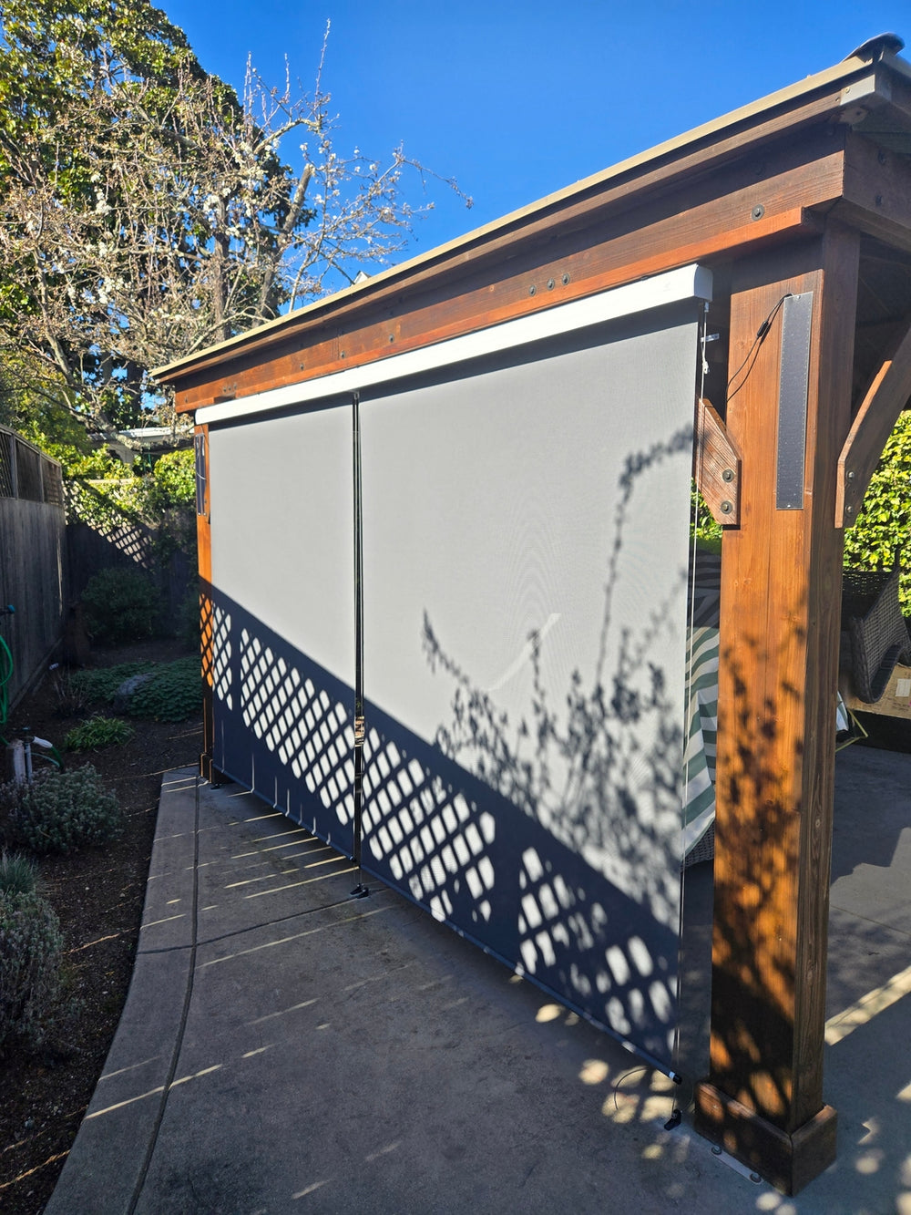 Outdoor Shades 1% Openness Light Grey