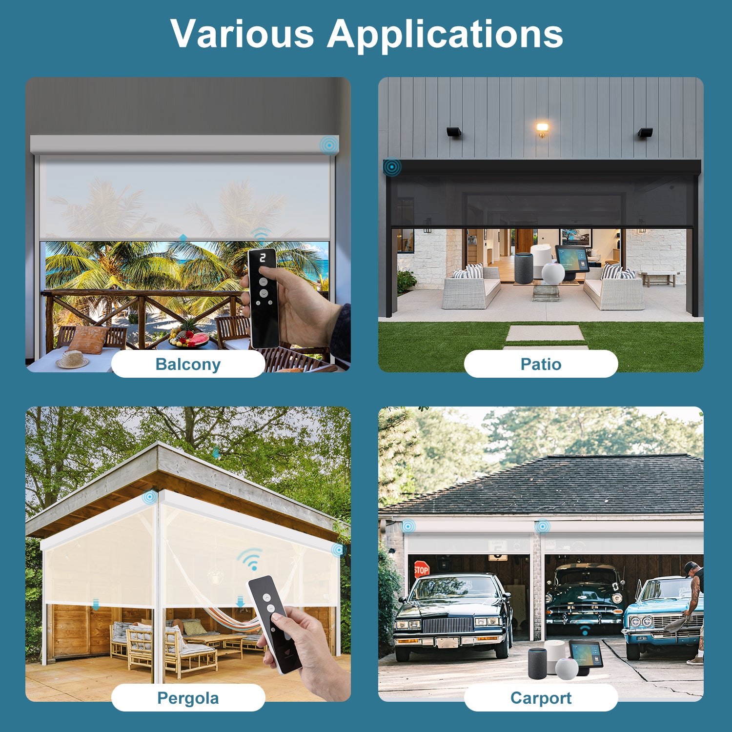 SmartWings Motorized Zipper Track Windproof Outdoor Shades