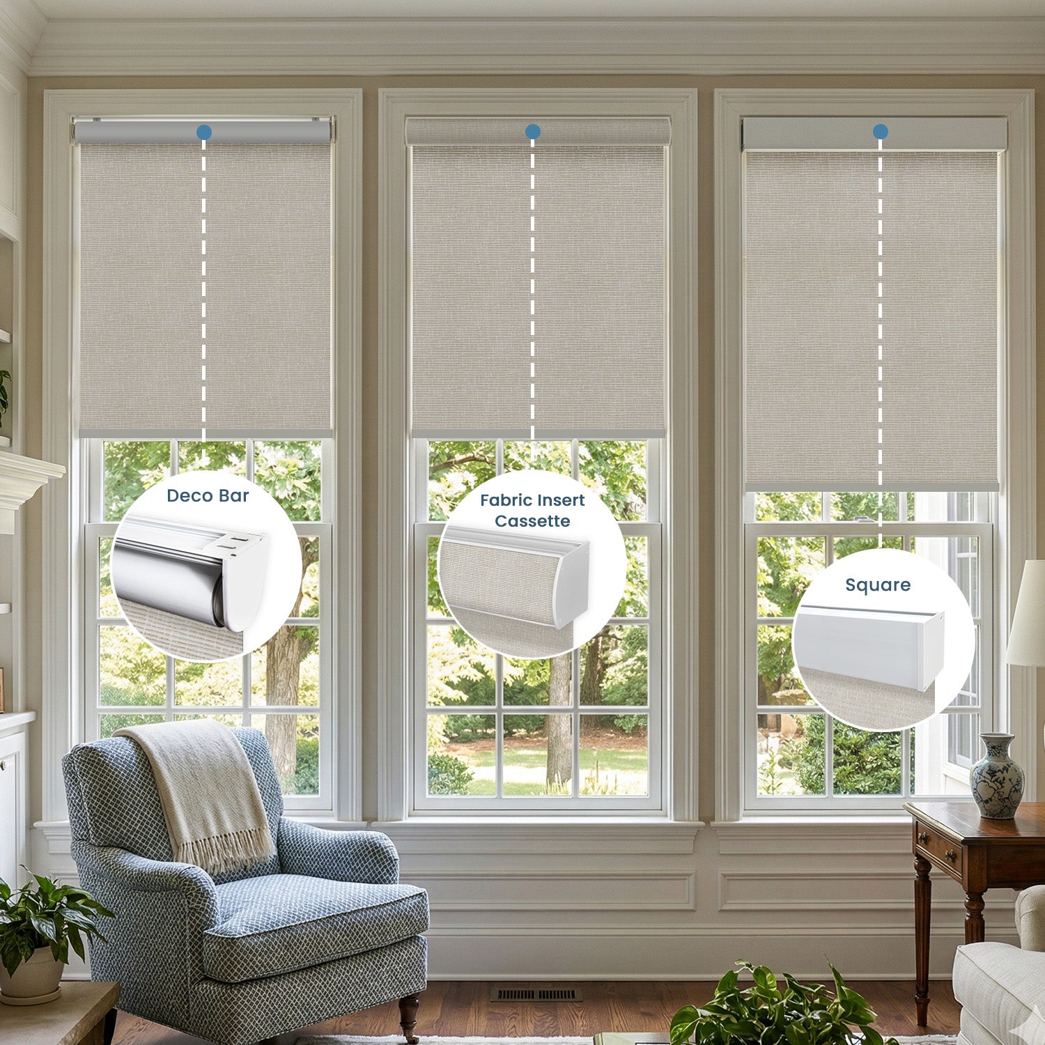 SmartWings Motorized Roller Shades 100% Blackout Safari
