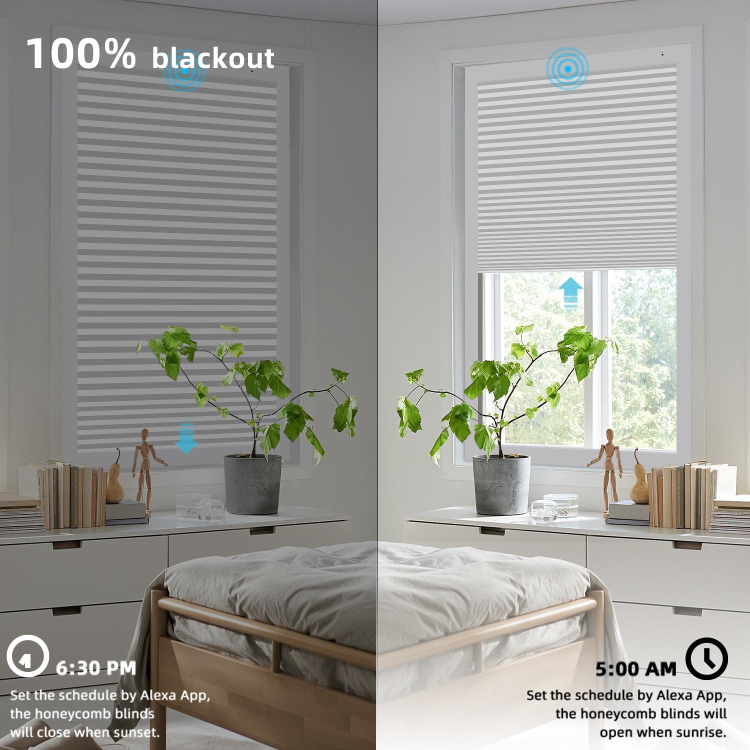 SmartWings Motorized Premium Skylight Cellular Shades Hazel