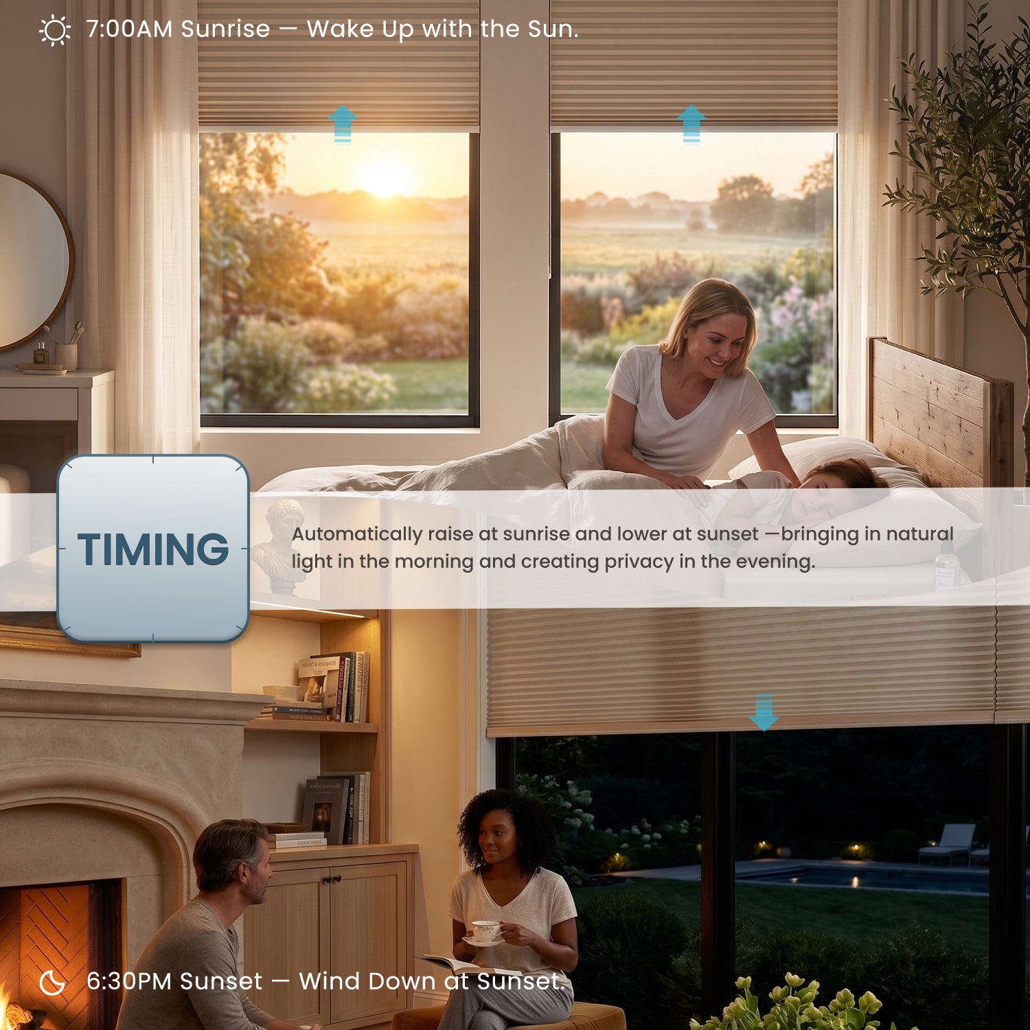 SmartWings Motorized Linen Cellular Shades Nowa Designer Texture Helios