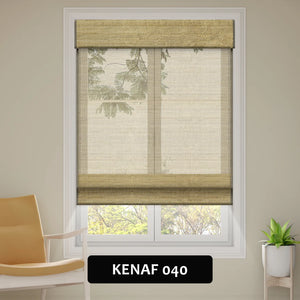 SmartWings Motorized Woven Wood Shades 50% Blackout See-through Orithyia