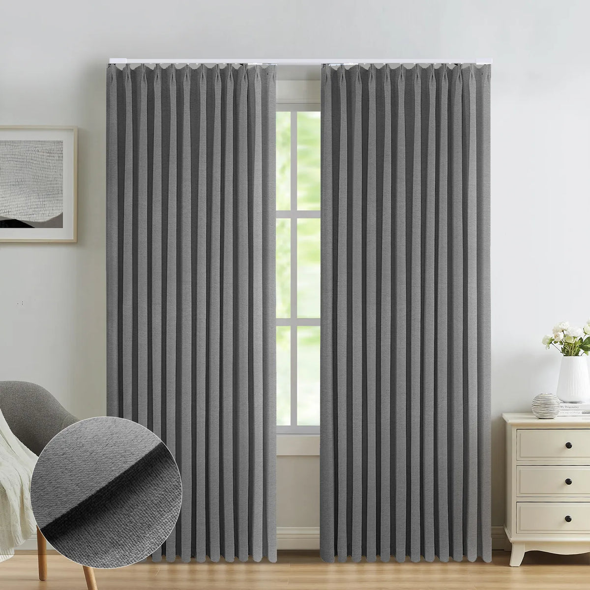 SmartWings Motorized Drapery 93% Blackout Demeter