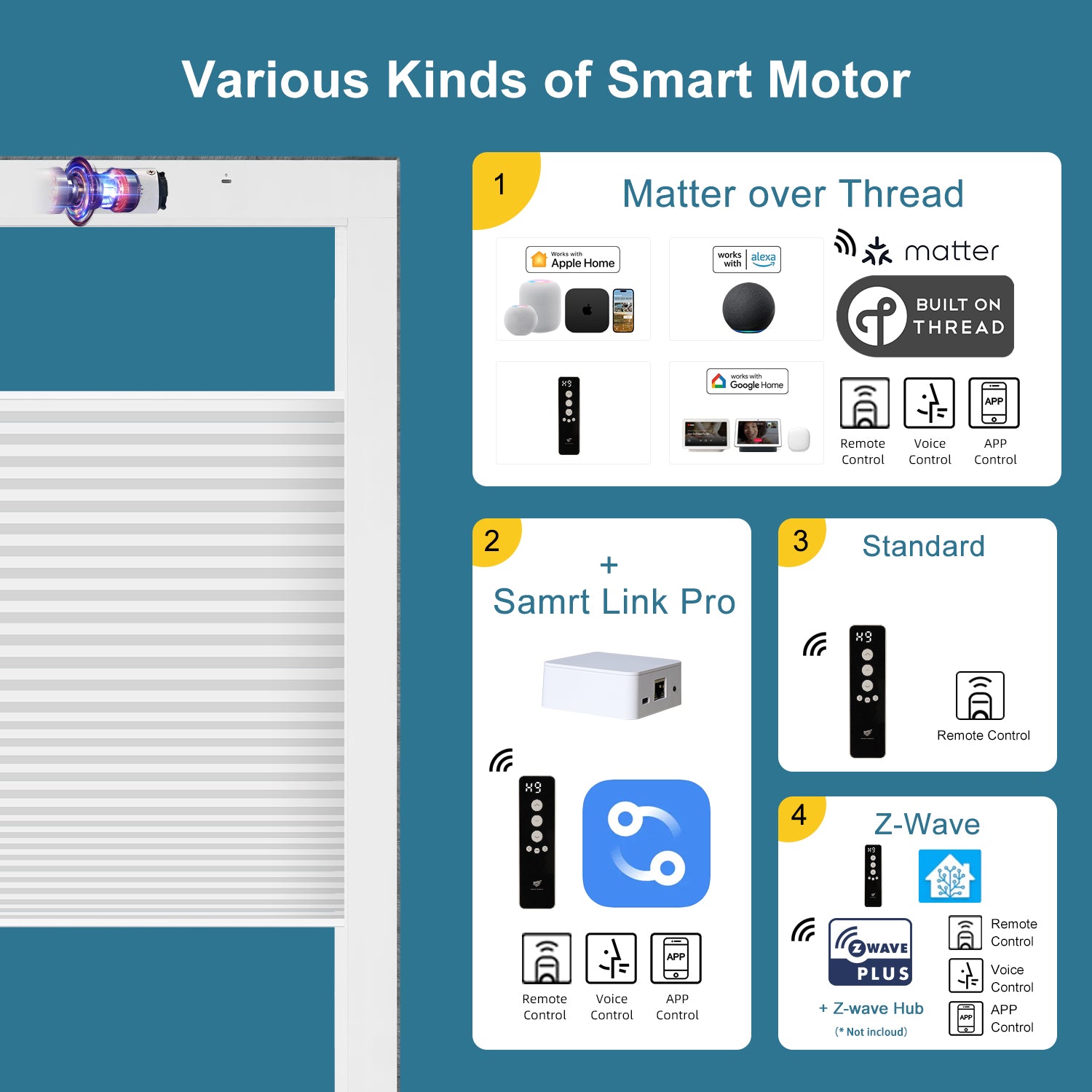 SmartWings Motorized Premium Levitate Skylight Cellular Shades Hazel