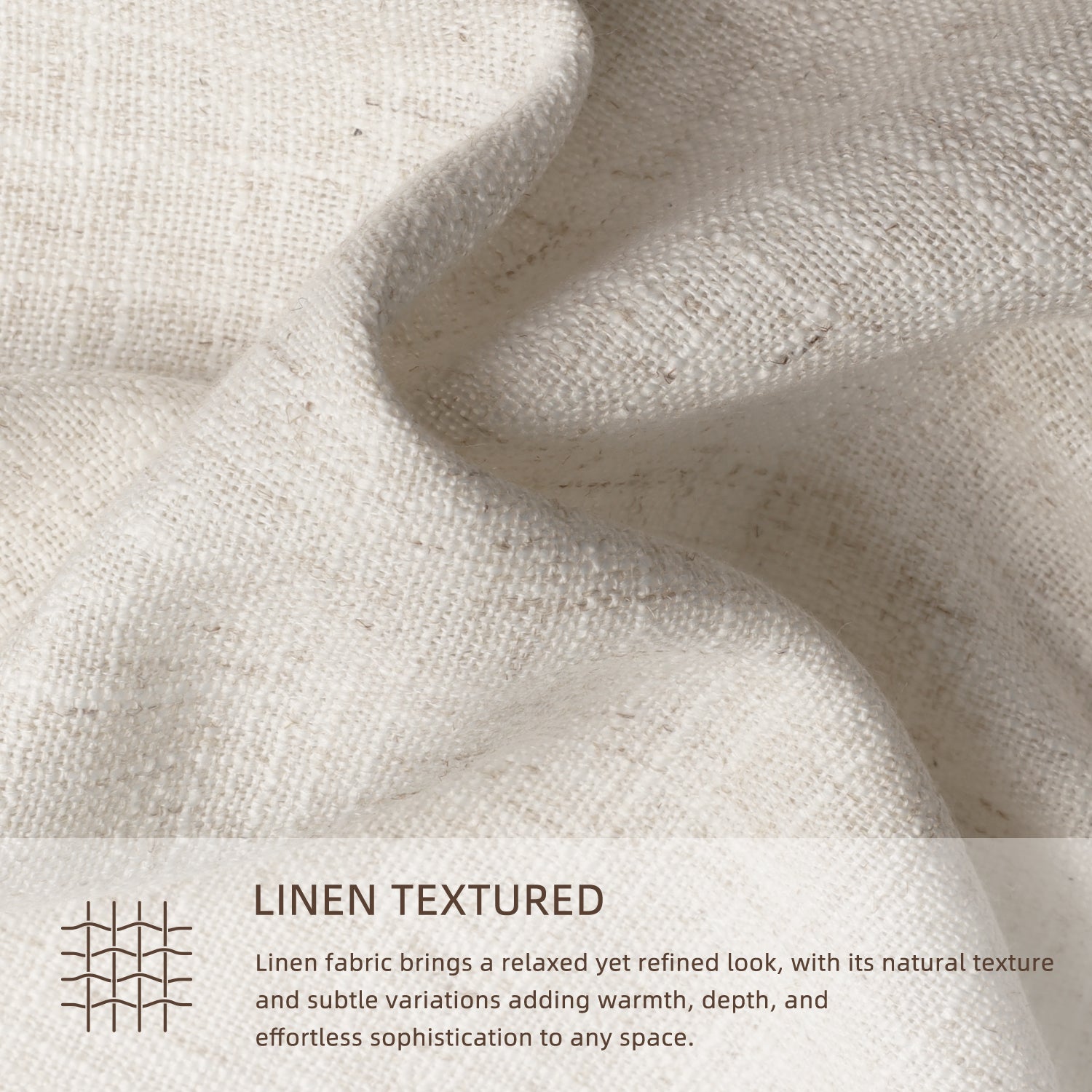 SmartWings Motorized Linen Drapery 50%/70%/100% Blackout Daphne