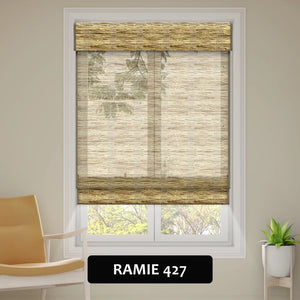 SmartWings Motorized Woven Wood Shades 50% Blackout See-through Orithyia