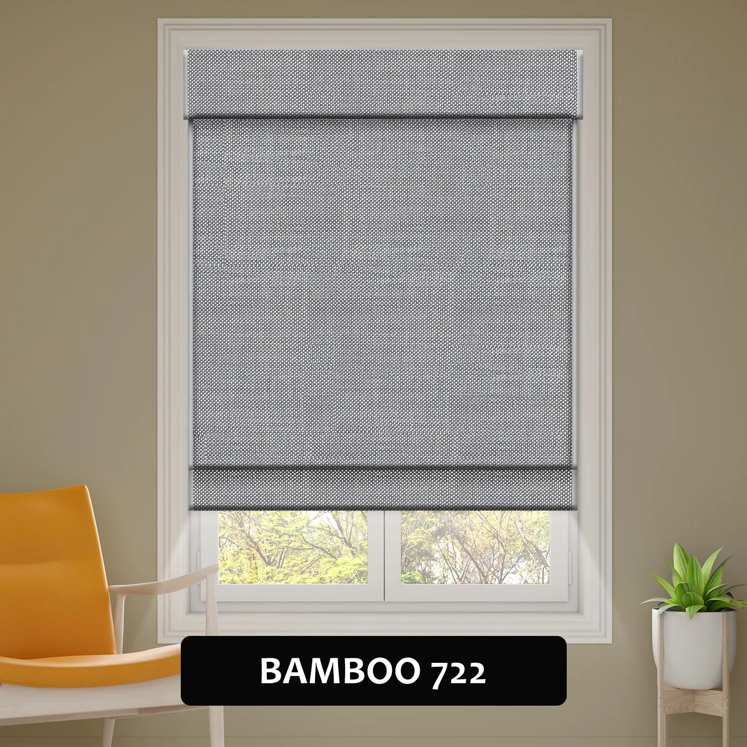 SmartWings Motorized Woven Wood Shades 100% Blackout Orithyia