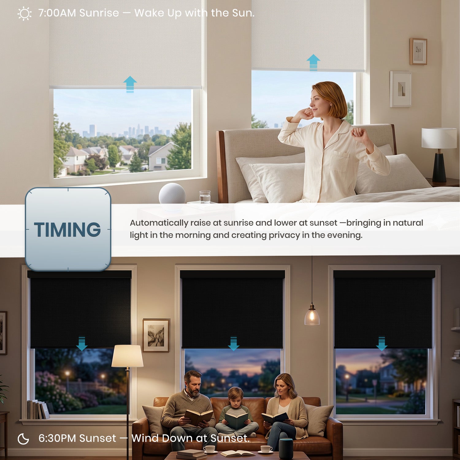 SmartWings Motorized Blackout Solar Shades 0% Openness Metis