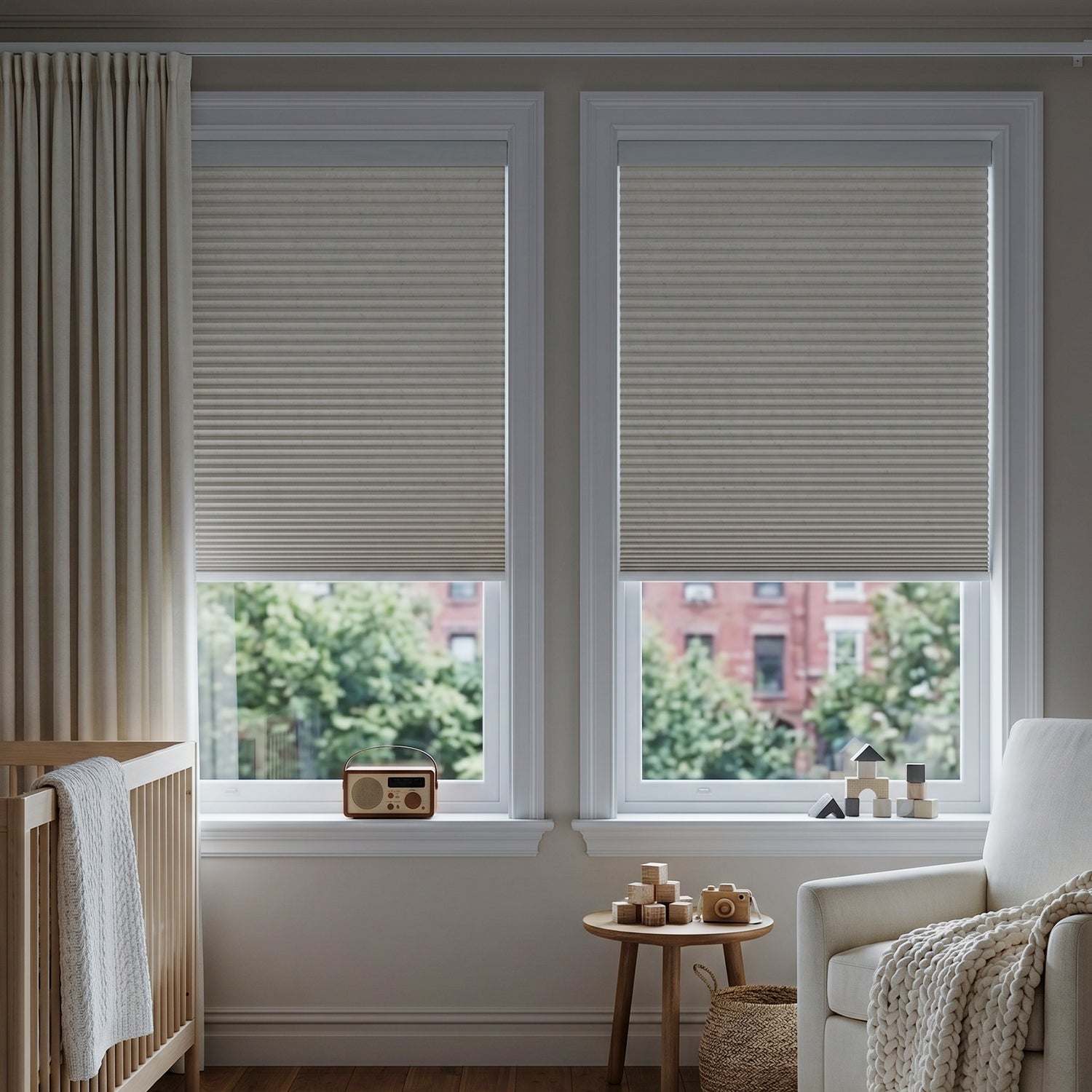 SmartWings Motorized Linen Cellular Shades Nowa Designer Texture Helios