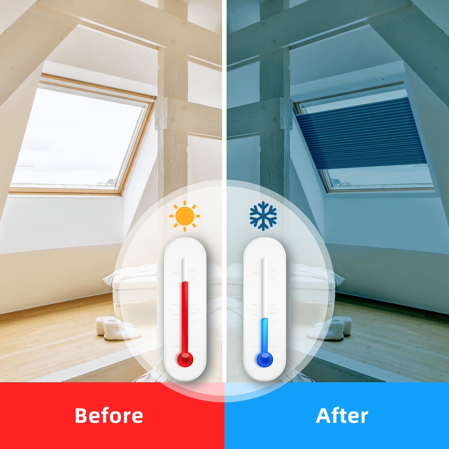 SmartWings Motorized Premium Levitate Skylight Cellular Shades Hazel