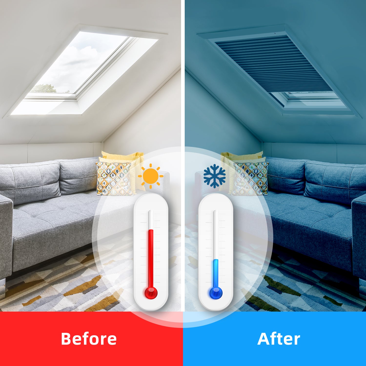 SmartWings Motorized Premium Skylight Cellular Shades Hazel