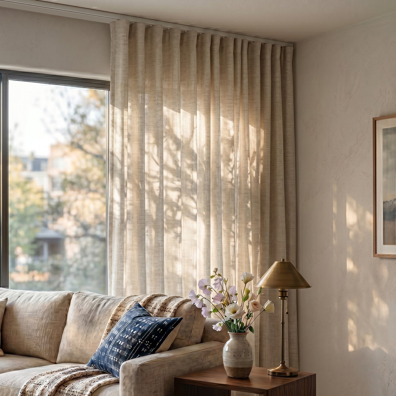 SmartWings Motorized Ripple Fold Drapery 50%/70%/100% Blackout Daphne