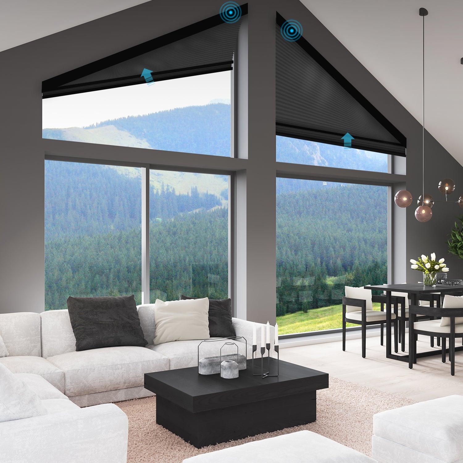 SmartWings Motorized Light Filtering Trapezoid Cellular Shades Nowa