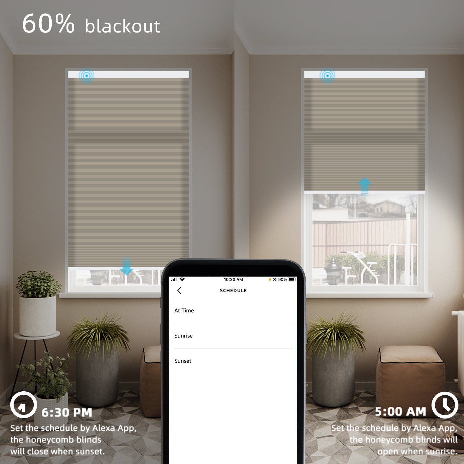 SmartWings Motorized Light Filtering Cellular Shades Nowa