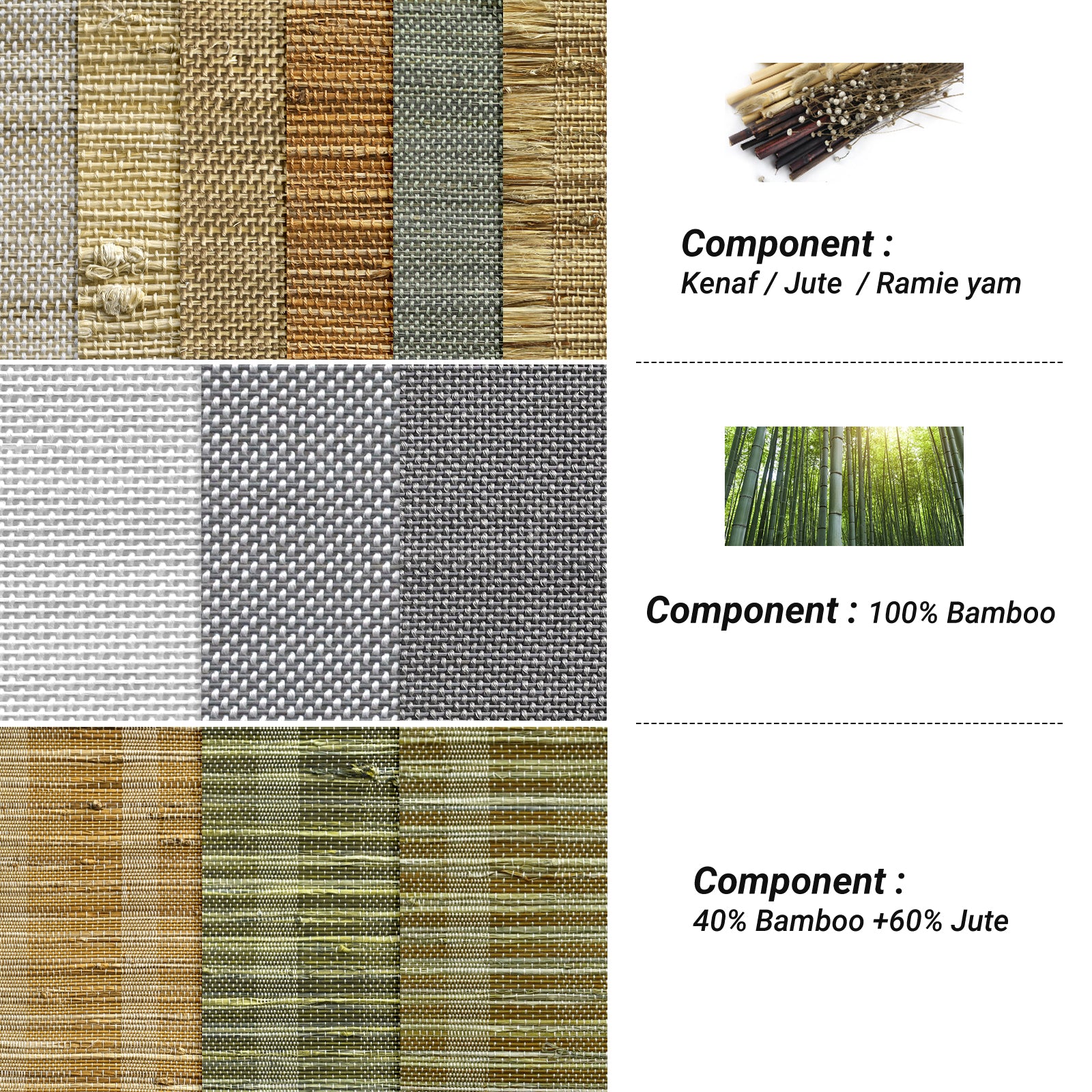 SmartWings Motorized Woven Wood Shades 50%/70%/100% Blackout Orithyia