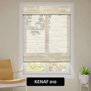 SmartWings Motorized Woven Wood Shades 50% Blackout See-through Orithyia