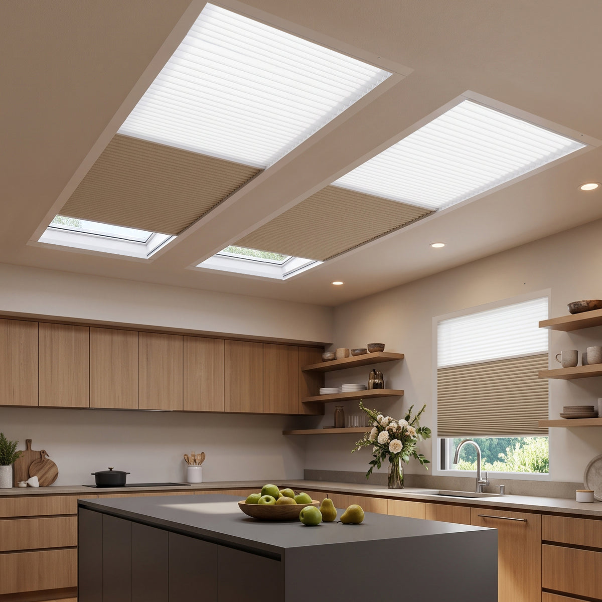 SmartWings Motorized Premium Day/Night Skylight Cellular Shades Hazel