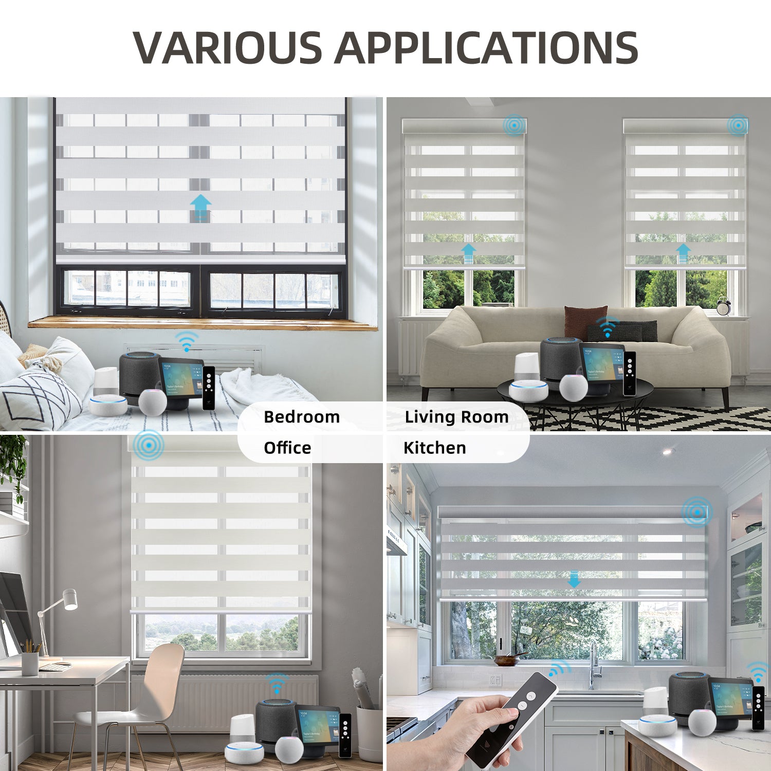 Zebra Shade Blinds | Motorized 100% Blackout 95mm Chloris - SmartWings