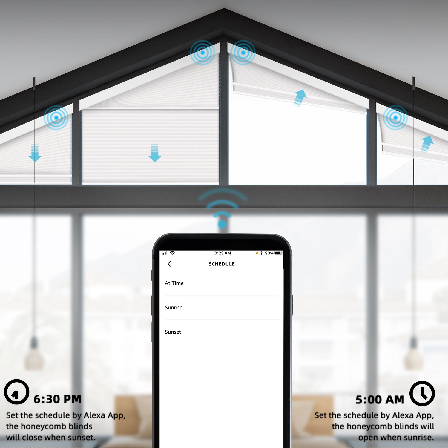 SmartWings Motorized Blackout Trapezoid Cellular Shades Nowa