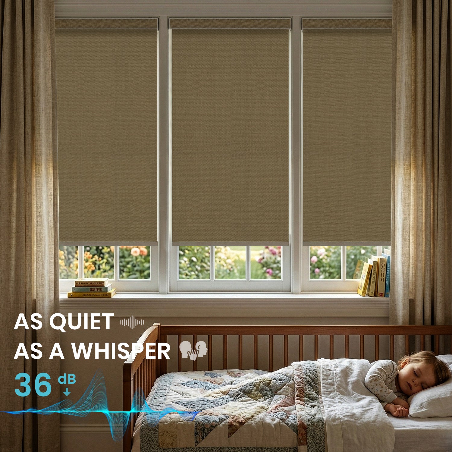 SmartWings Motorized Roller Shades 100% Blackout Vigor