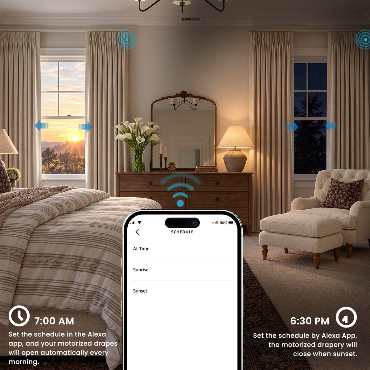 SmartWings Motorized Drapery & Curtain 98% Blackout Lachesis