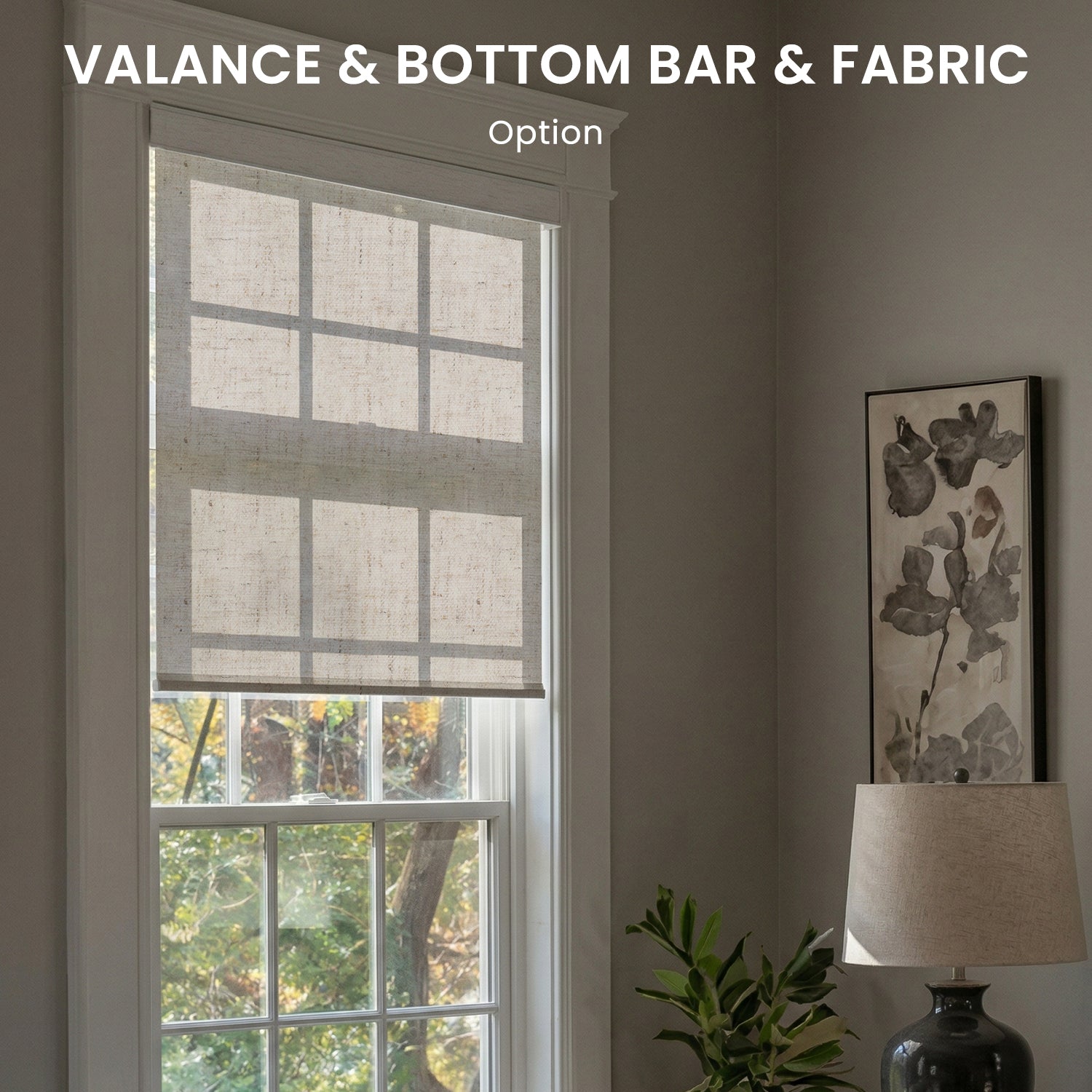 SmartWings Motorized Light Filtering Roller Shades 70% Blackout Linen