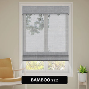 SmartWings Motorized Woven Wood Shades 50% Blackout See-through Orithyia