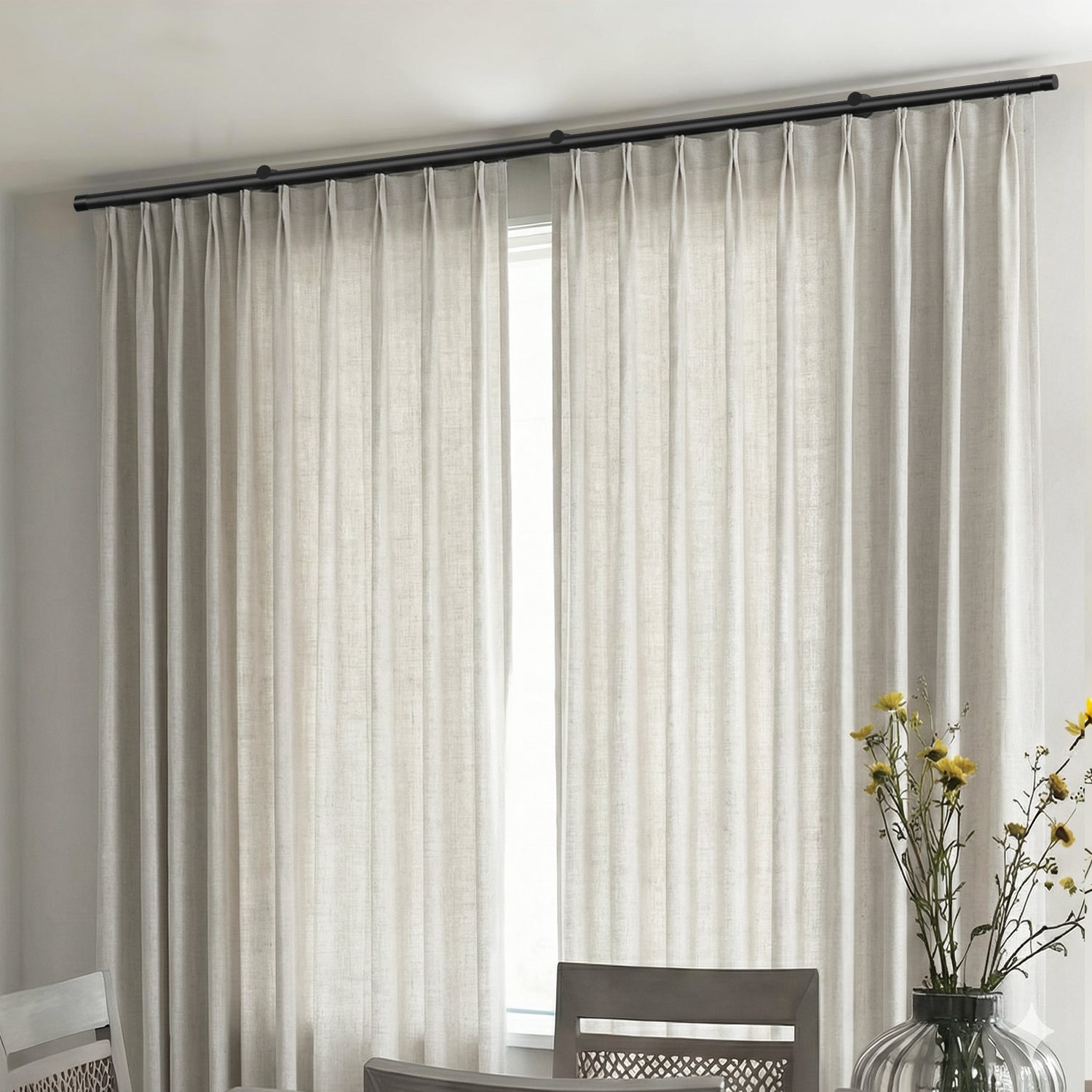 SmartWings Motorized Linen Curtain 50%/70%/100% Blackout Daphne