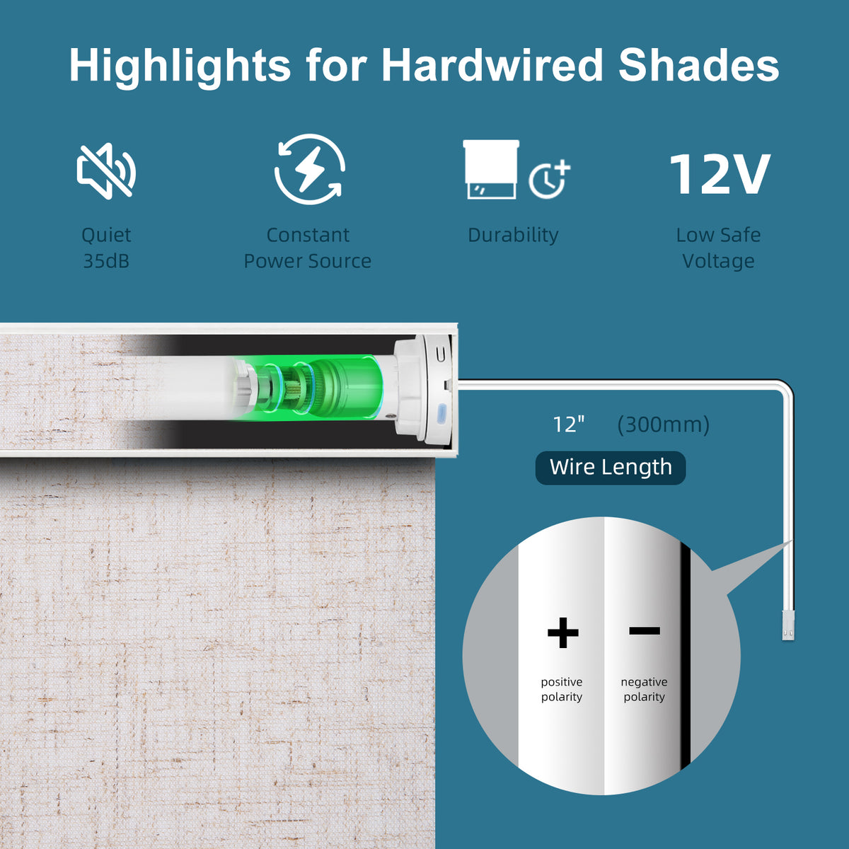 SmartWings Hardwired Motorized Light Filtering Roller Shades 70% Black