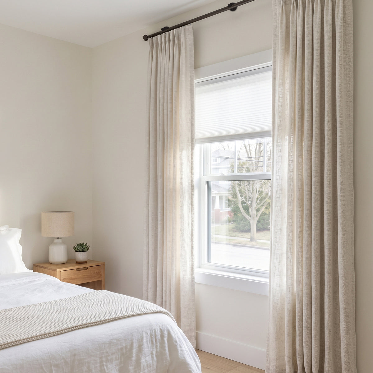 SmartWings Motorized Cotton Wool Drapery & Curtain Sheer Cynthia