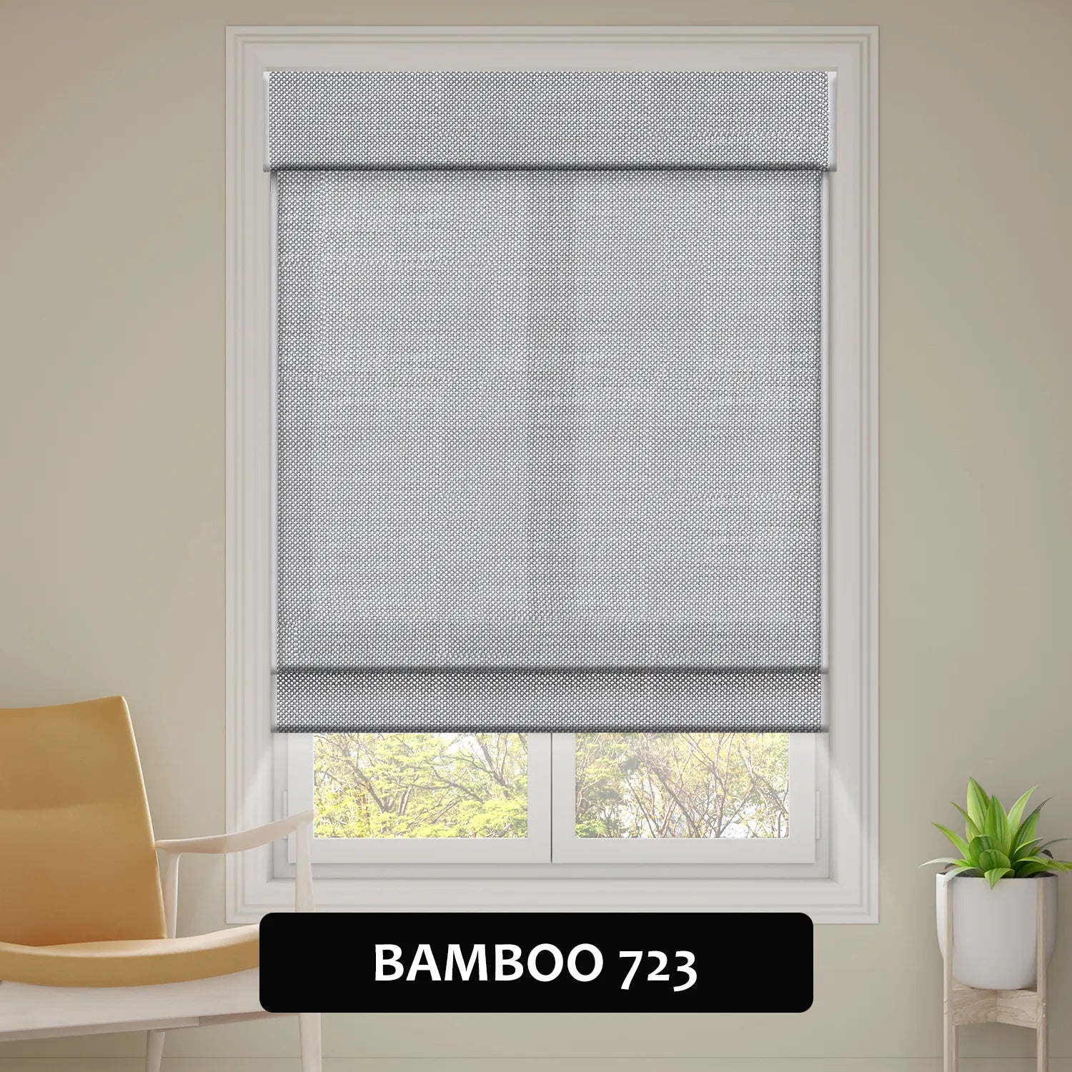 SmartWings Motorized Woven Wood Shades 50%/70%/100% Blackout Orithyia