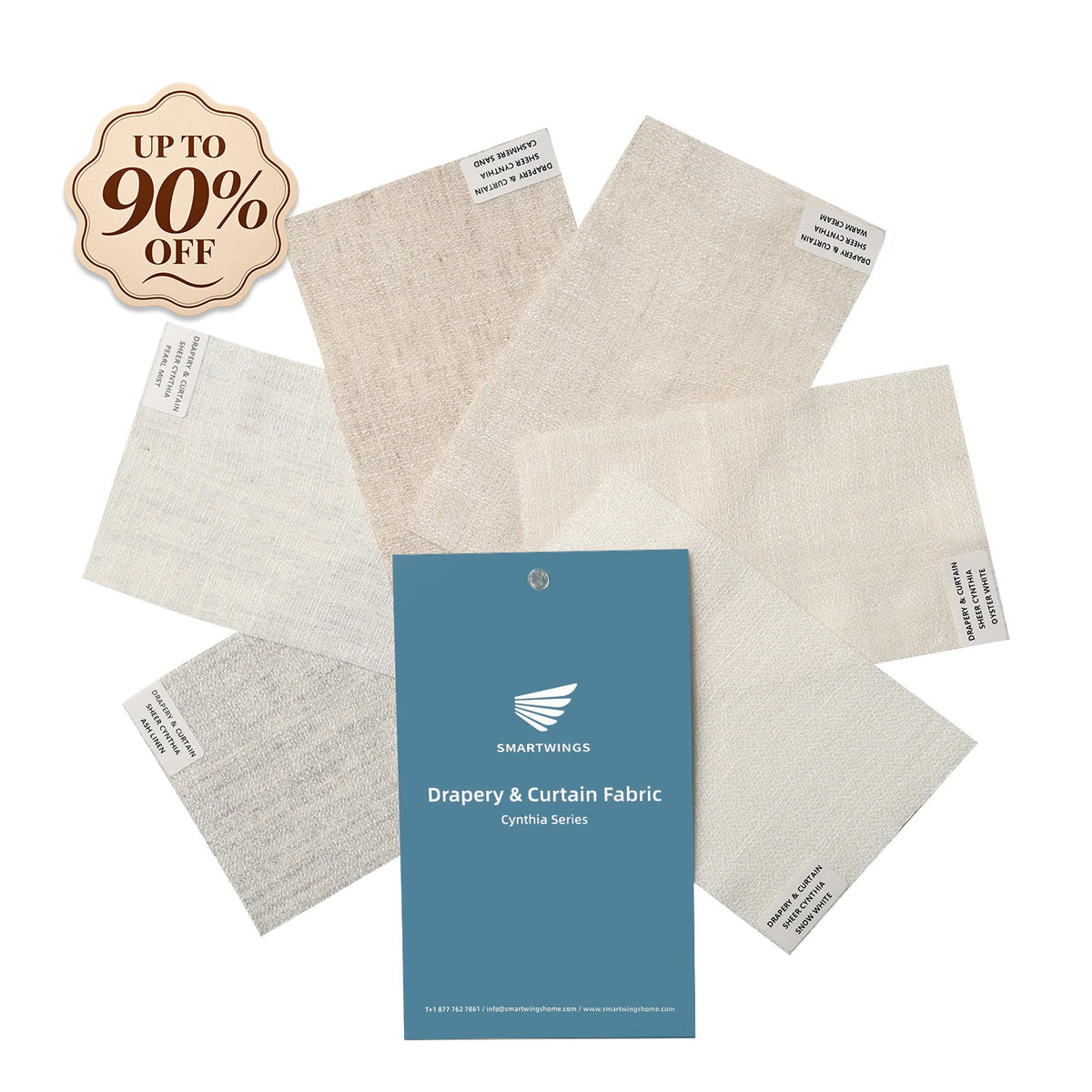 Cotton Wool Drapery & Curtain Fabric Samples Cynthia