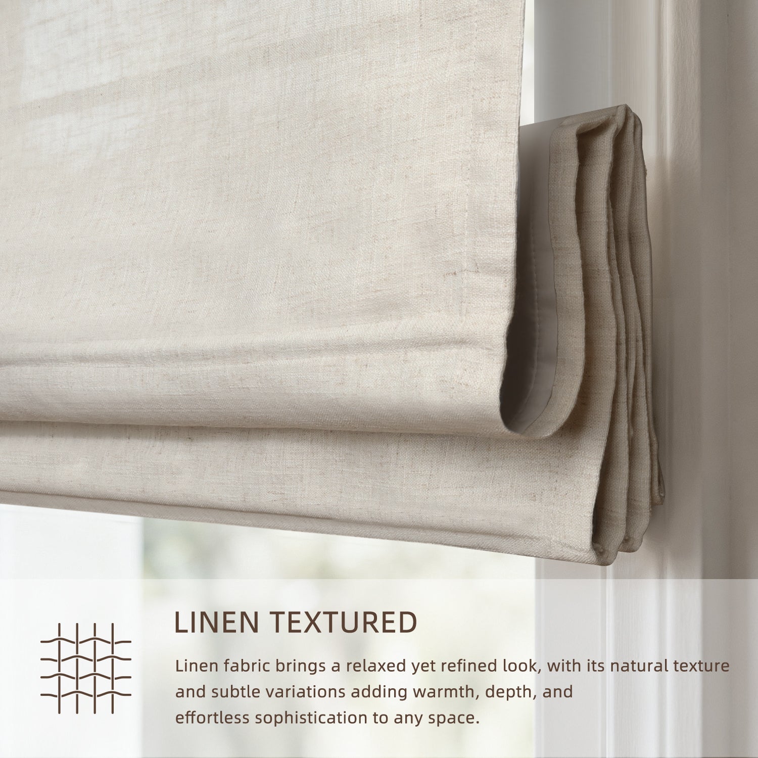 SmartWings Motorized Linen Roman Shades 50%/70%/100% Blackout Daphne