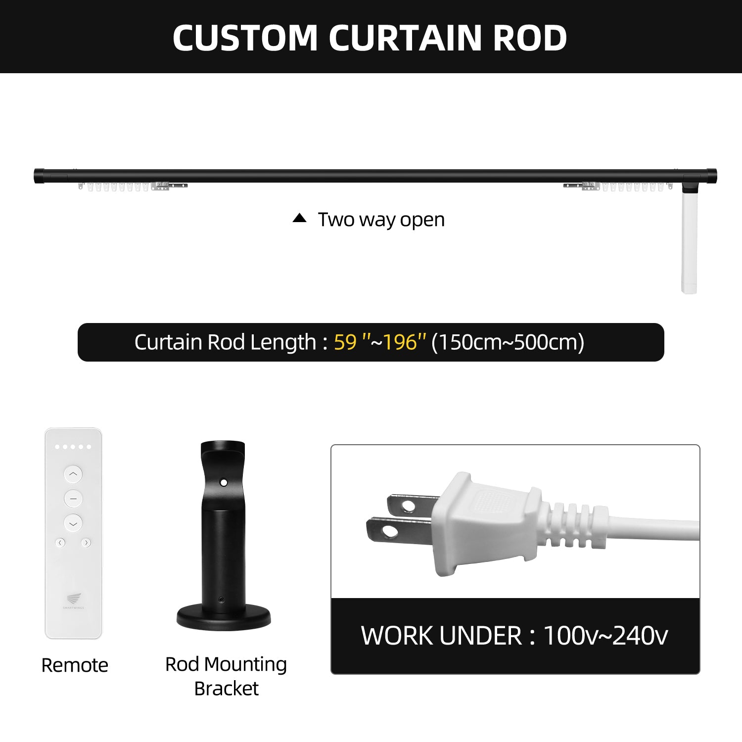 SmartWings Motorized Linen Curtain 50%/70%/100% Blackout Daphne
