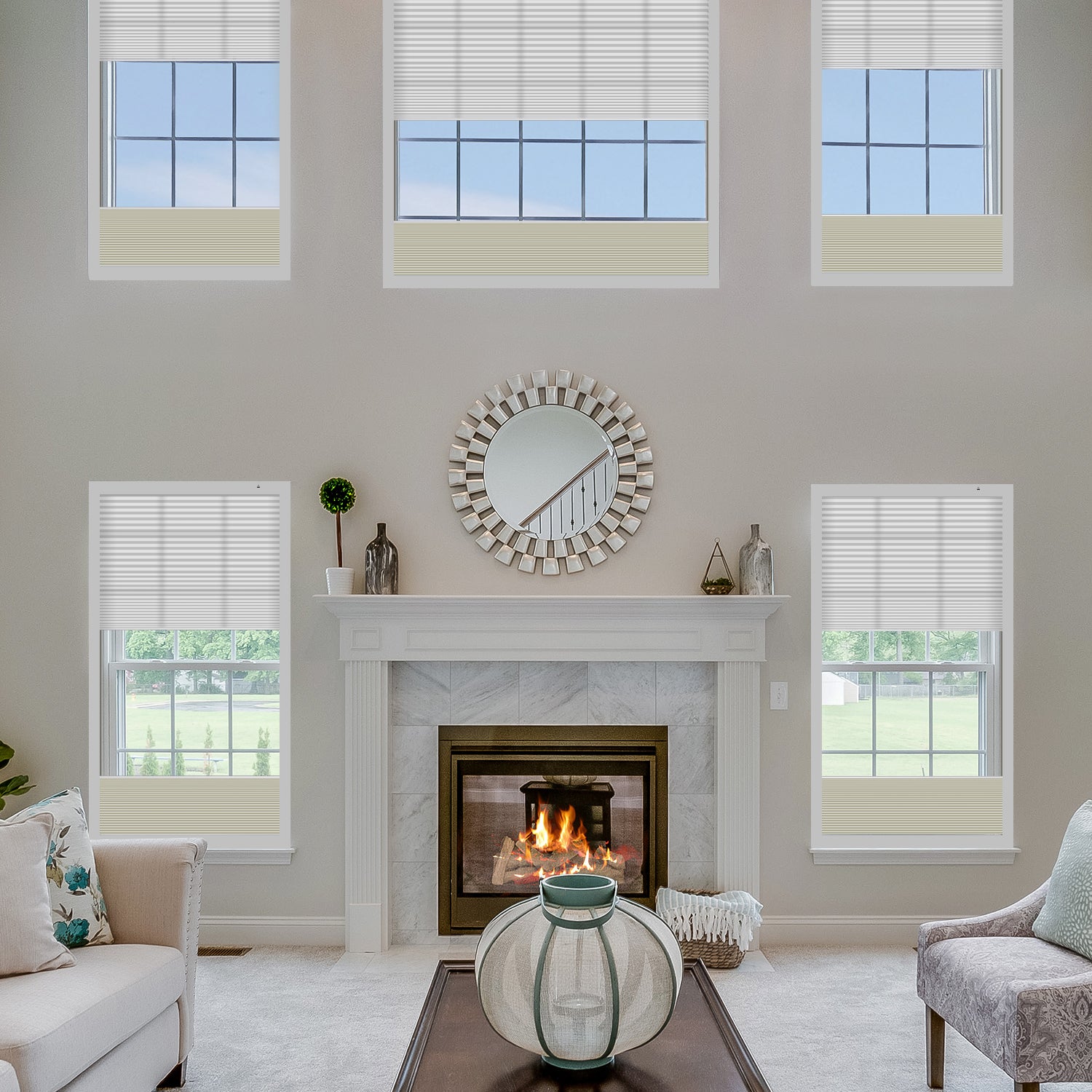 SmartWings Motorized Premium Day/Night Skylight Cellular Shades Hazel