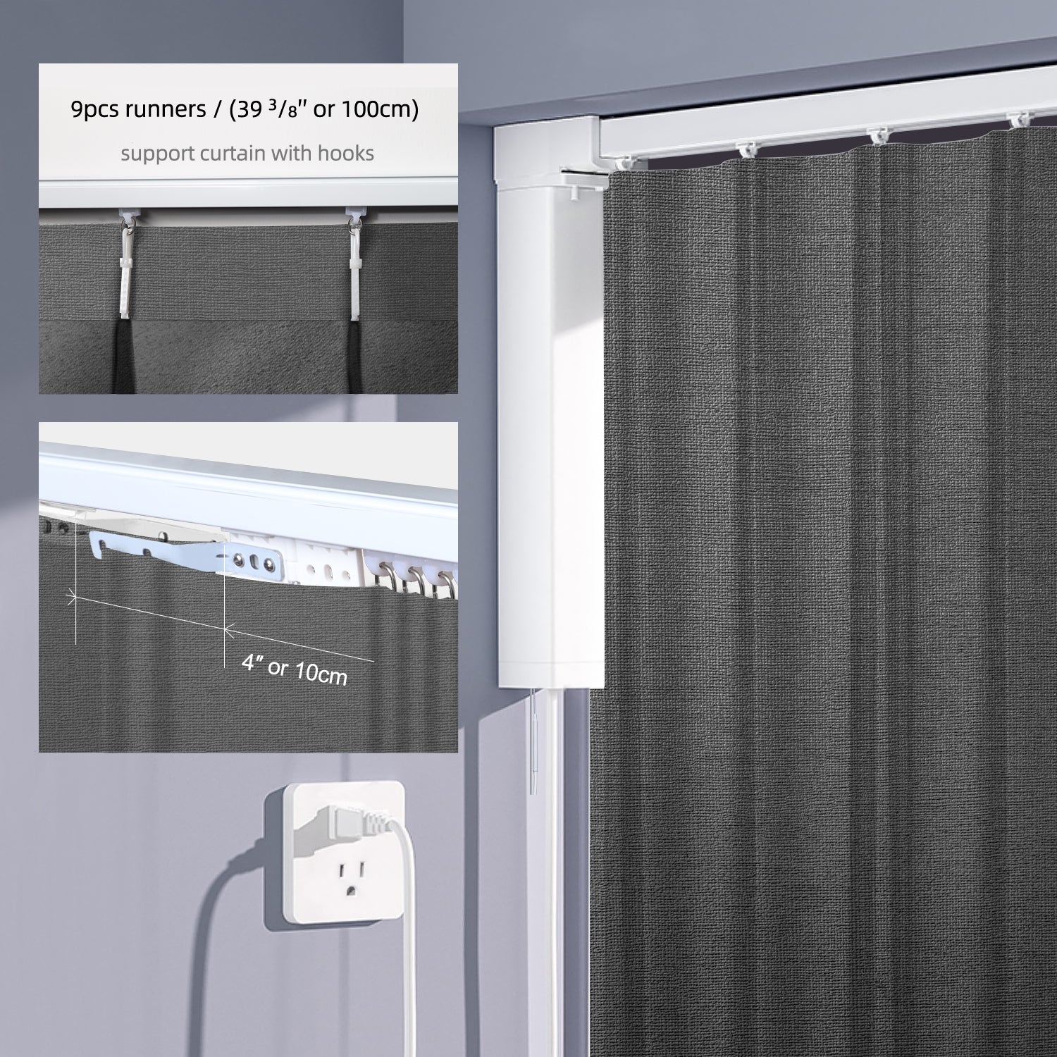 SmartWings Motorized Drapery 93% Blackout Demeter