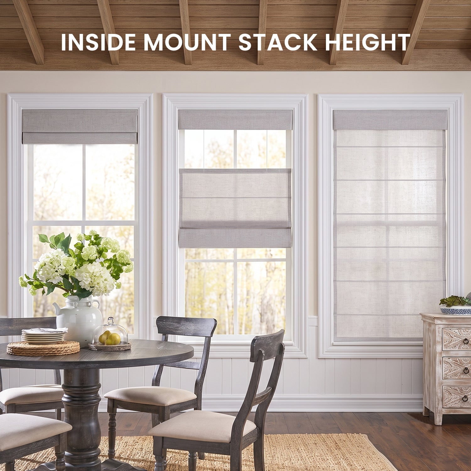 SmartWings Motorized Levitate Linen Roman Shades 50%/70% Blackout Daphne