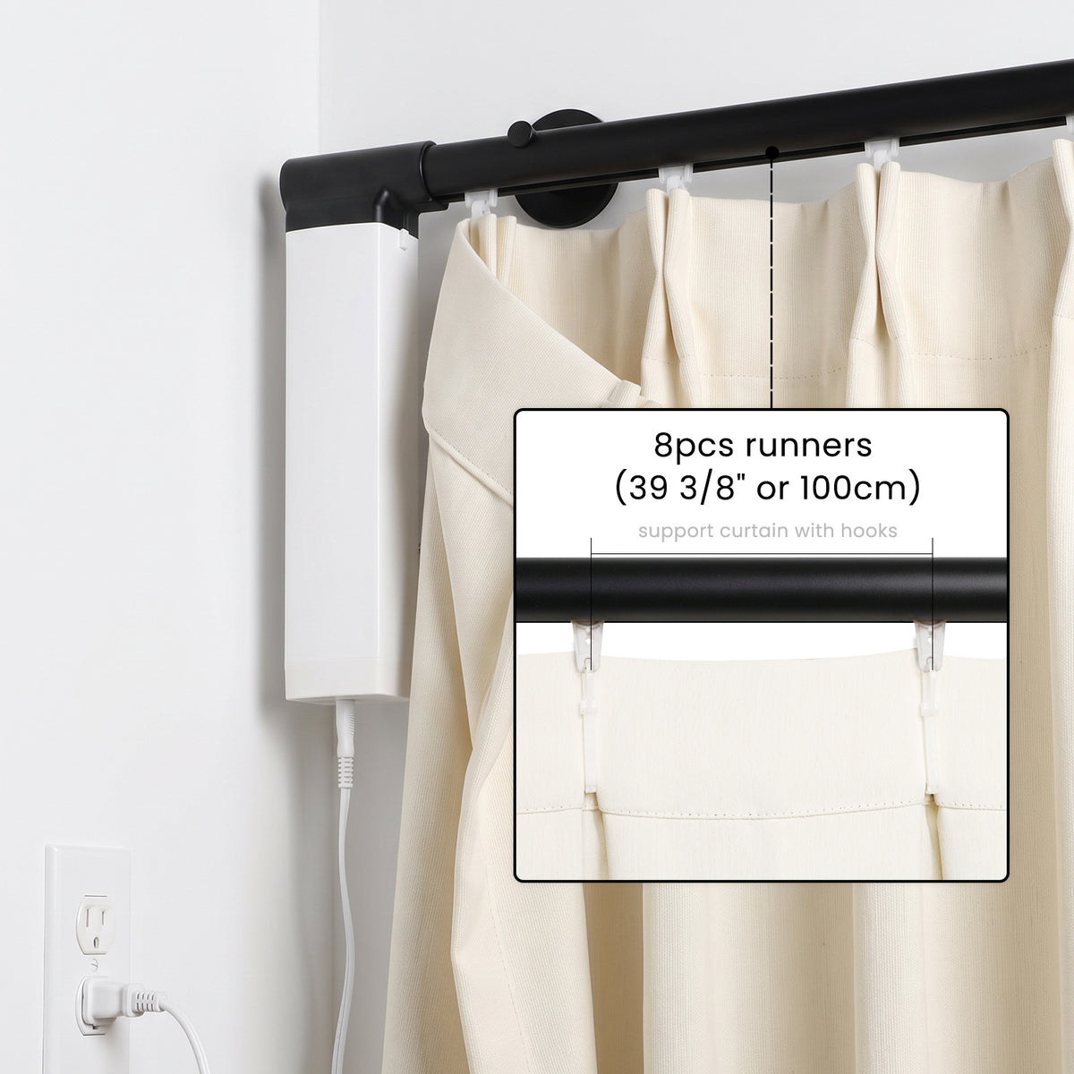 SmartWings Motorized Drapery & Curtain 98% Blackout Lachesis