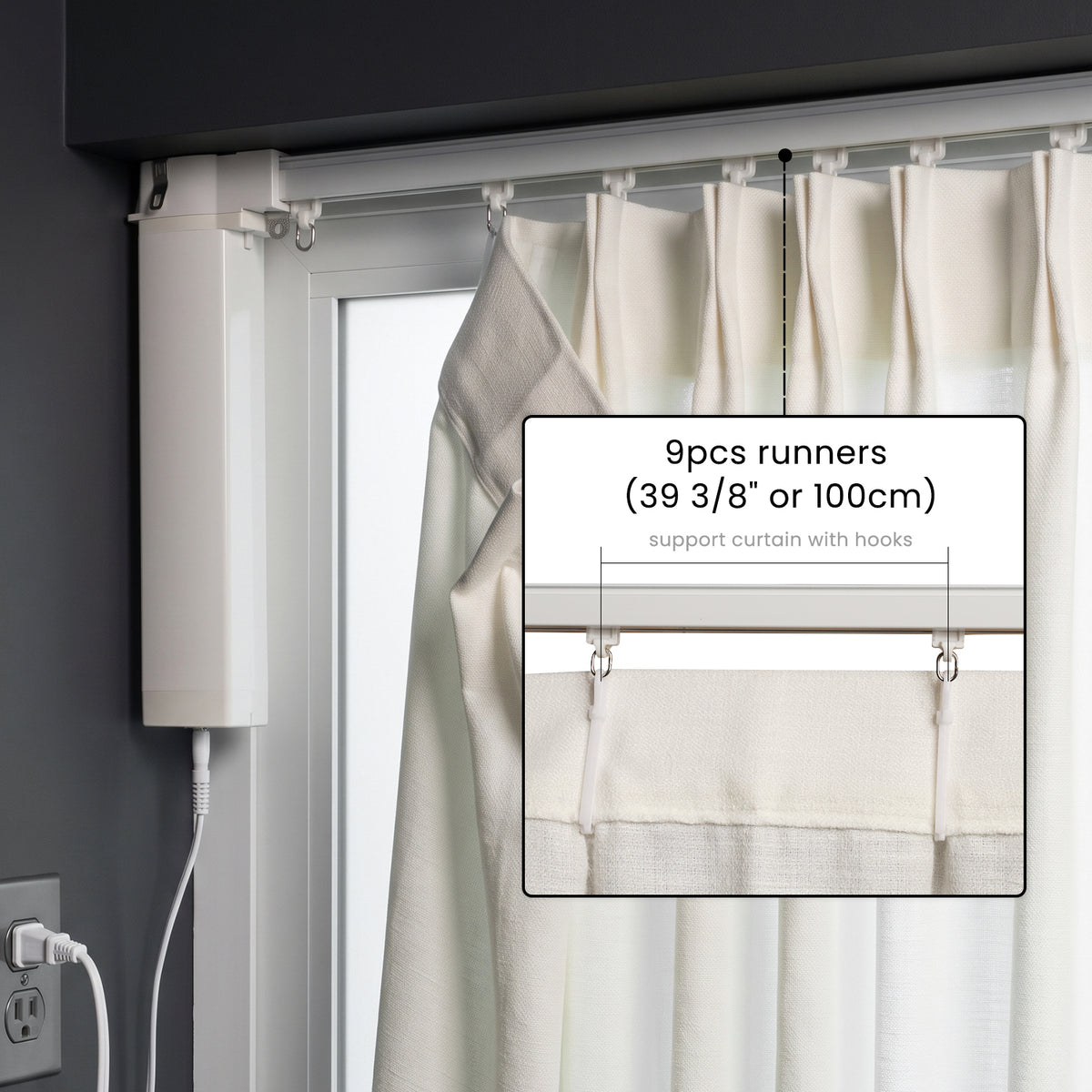 SmartWings Motorized Cotton Wool Drapery & Curtain Sheer Cynthia