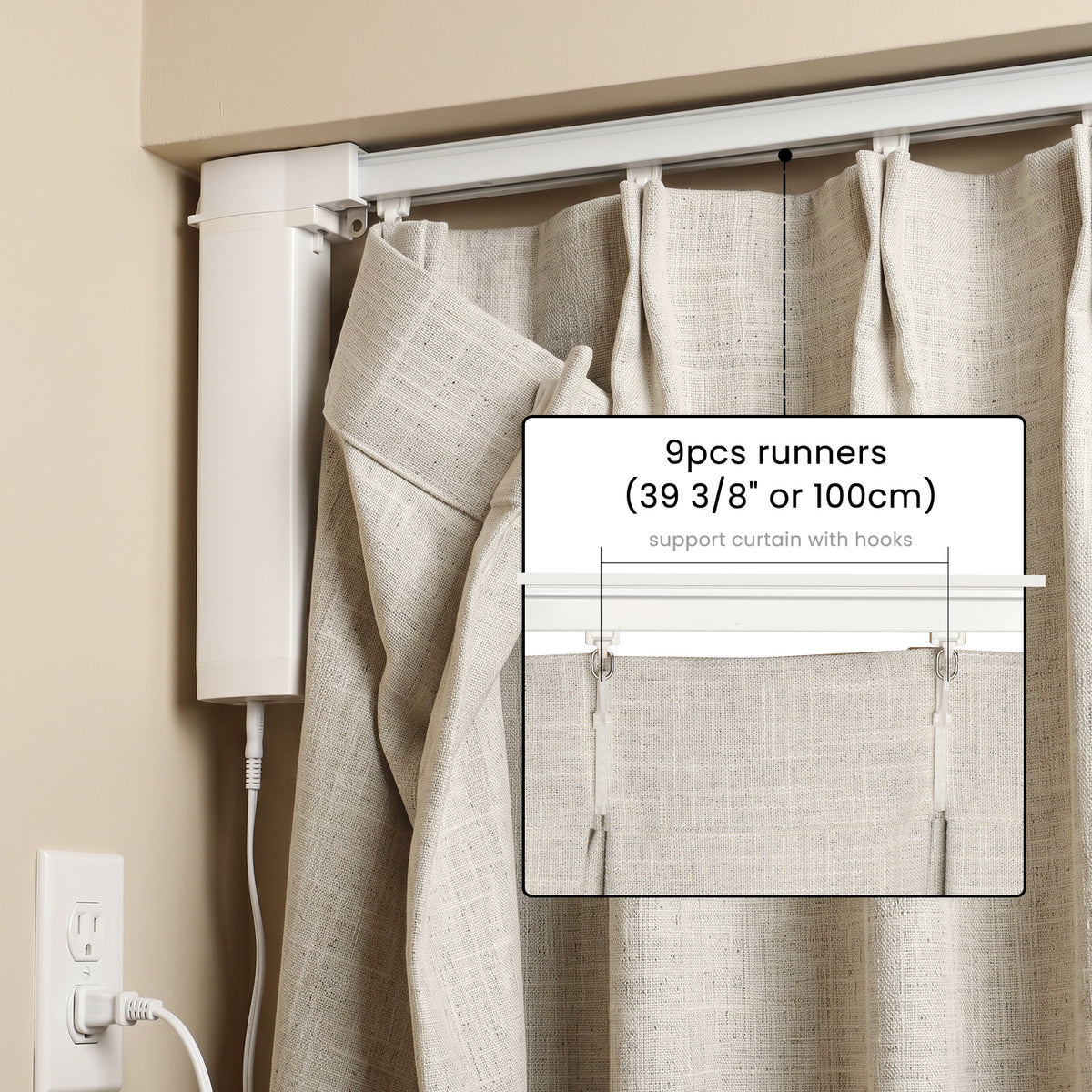 SmartWings Motorized Drapery & Curtain 100% Blackout Peplos