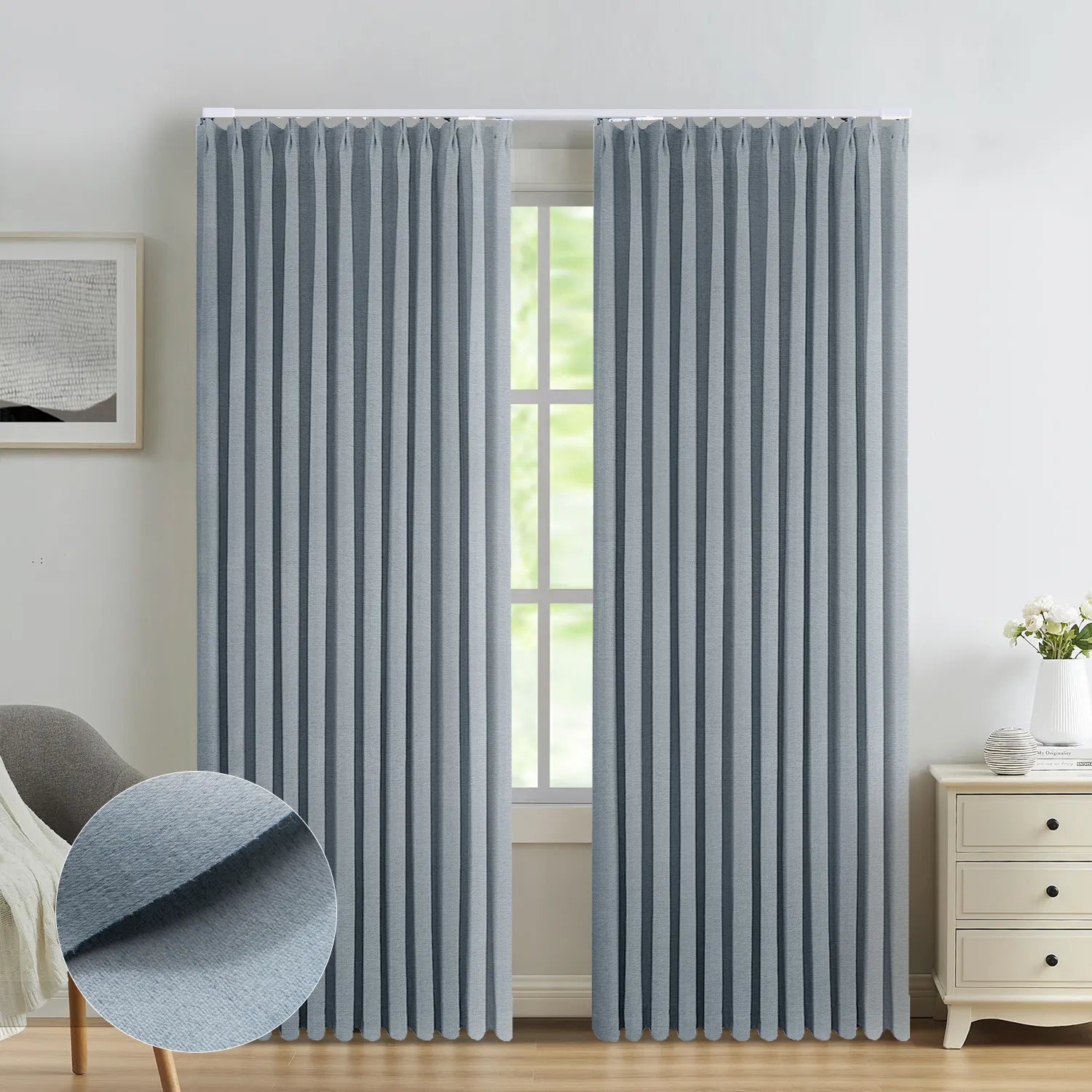 SmartWings Motorized Drapery 93% Blackout Demeter