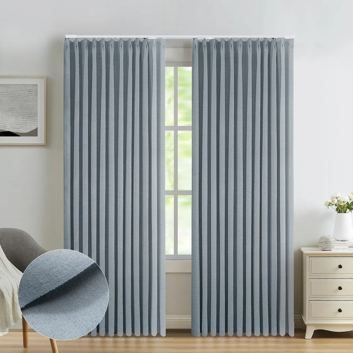 SmartWings Motorized Drapery 93% Blackout Demeter