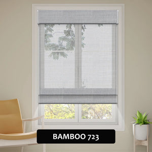 SmartWings Motorized Woven Wood Shades 50% Blackout See-through Orithyia