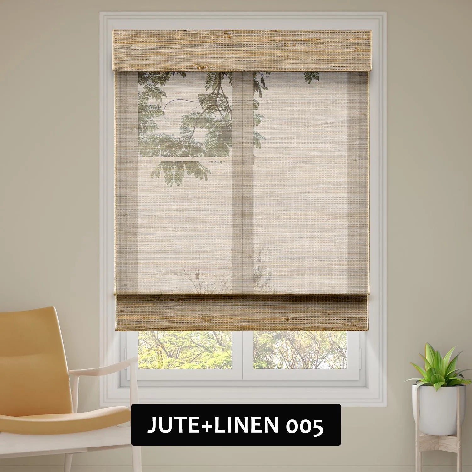 SmartWings Motorized Woven Wood Shades 100% Blackout