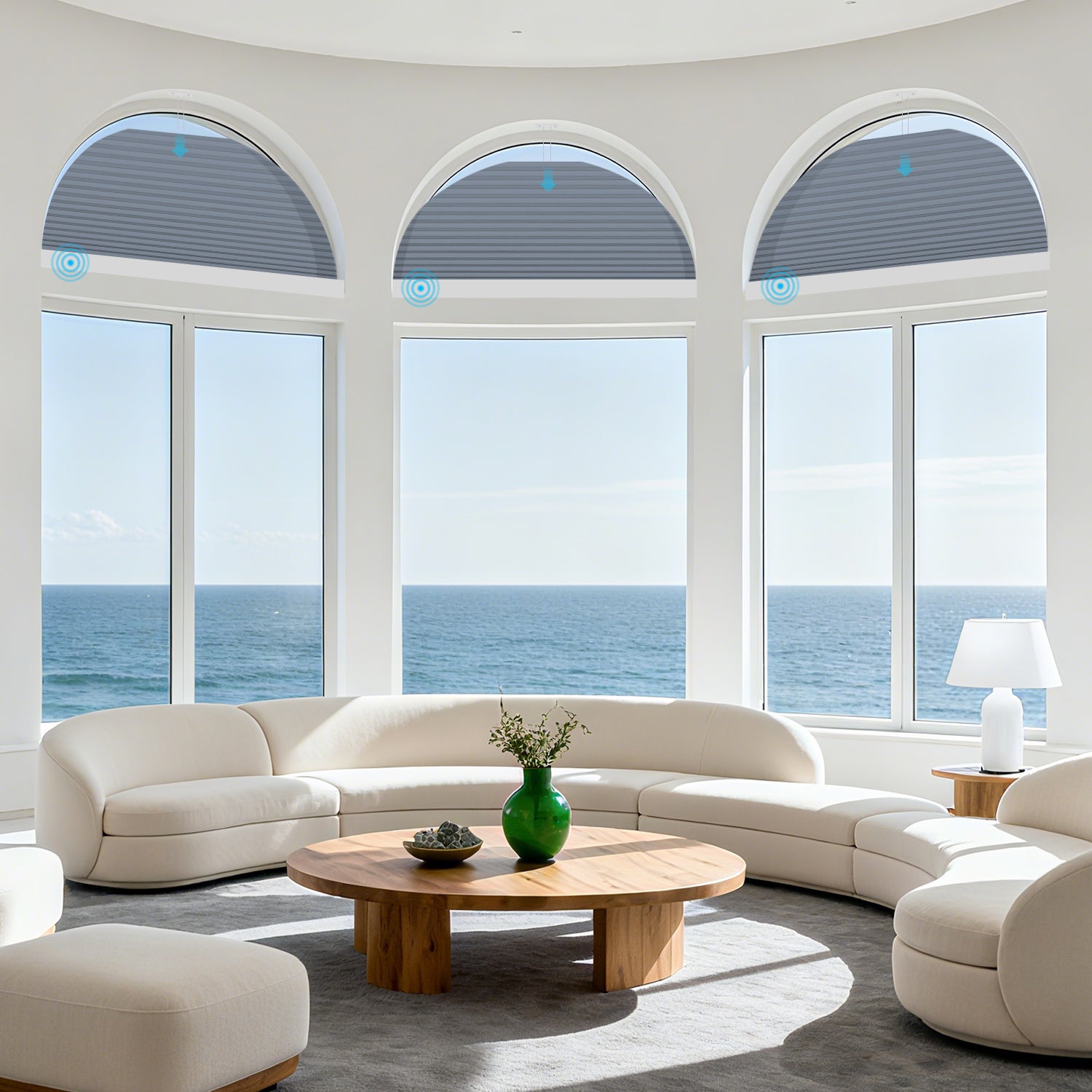 SmartWings Motorized Light Filtering Arched Cellular Shades Nowa