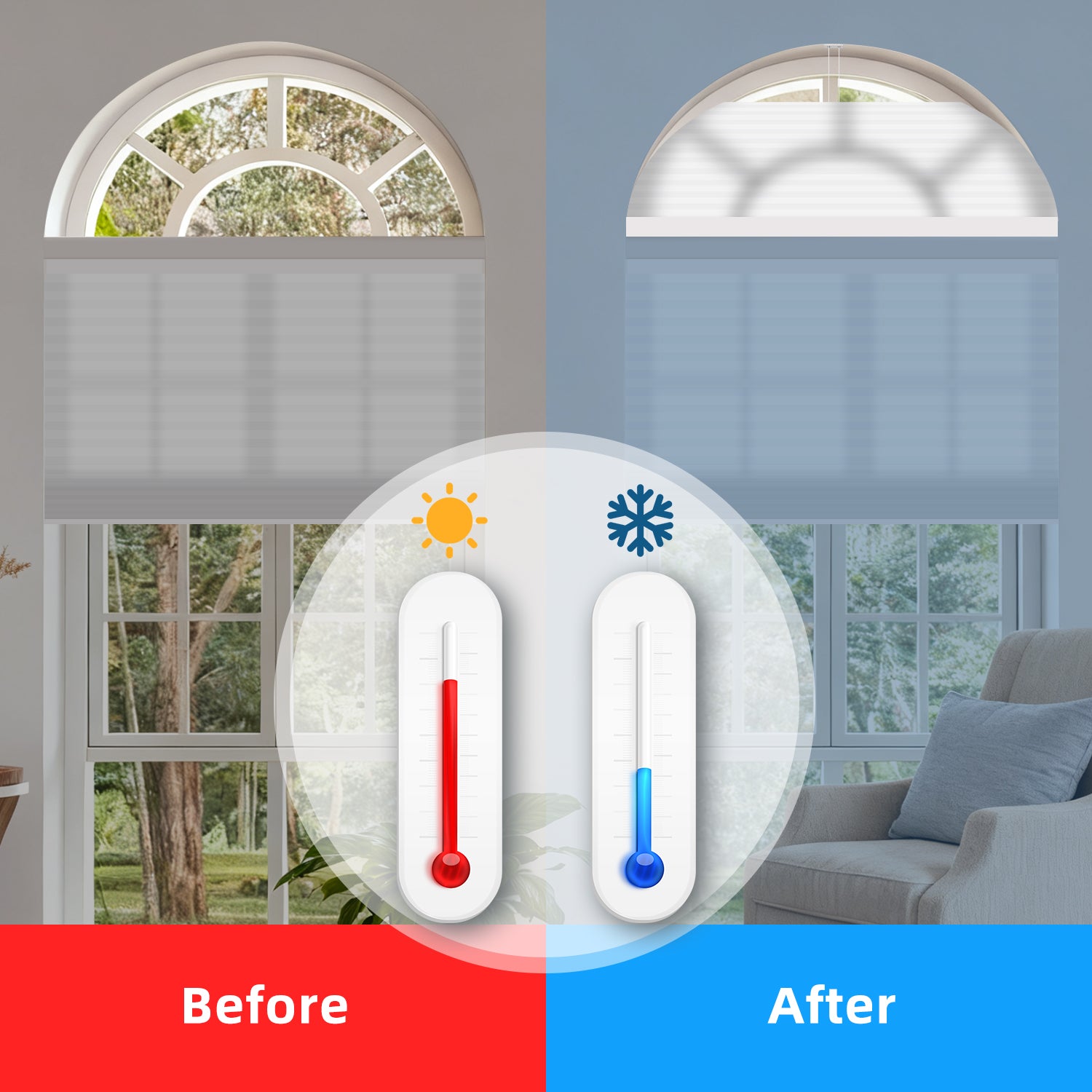 SmartWings Motorized Light Filtering Arched Cellular Shades Nowa